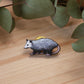 Opossum pin - Wooden opossum brooch