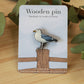 Seagull pin - wooden Seagull brooch