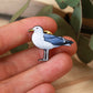 Seagull pin - wooden Seagull brooch