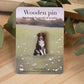 Australian shepherd pin - wooden dog brooch