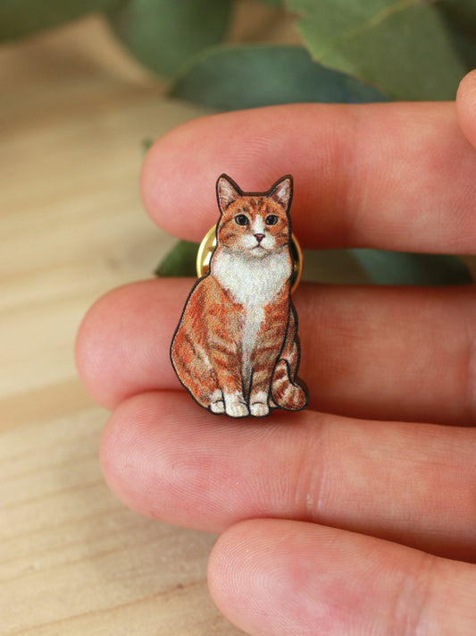 Orange tabby cat pin