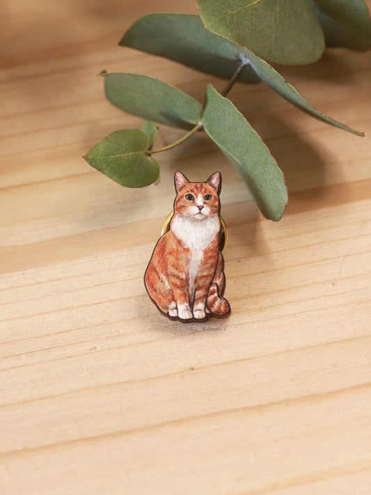 Orange tabby cat pin