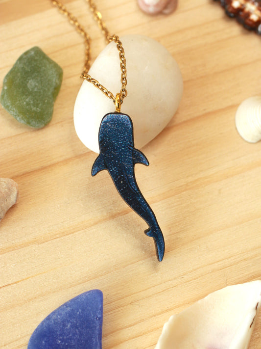 Whale shark necklace - wooden pendant