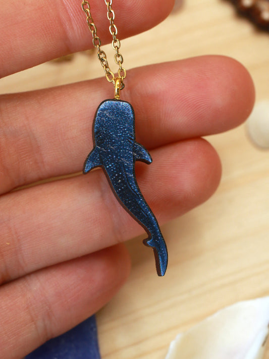 Whale shark necklace - wooden pendant