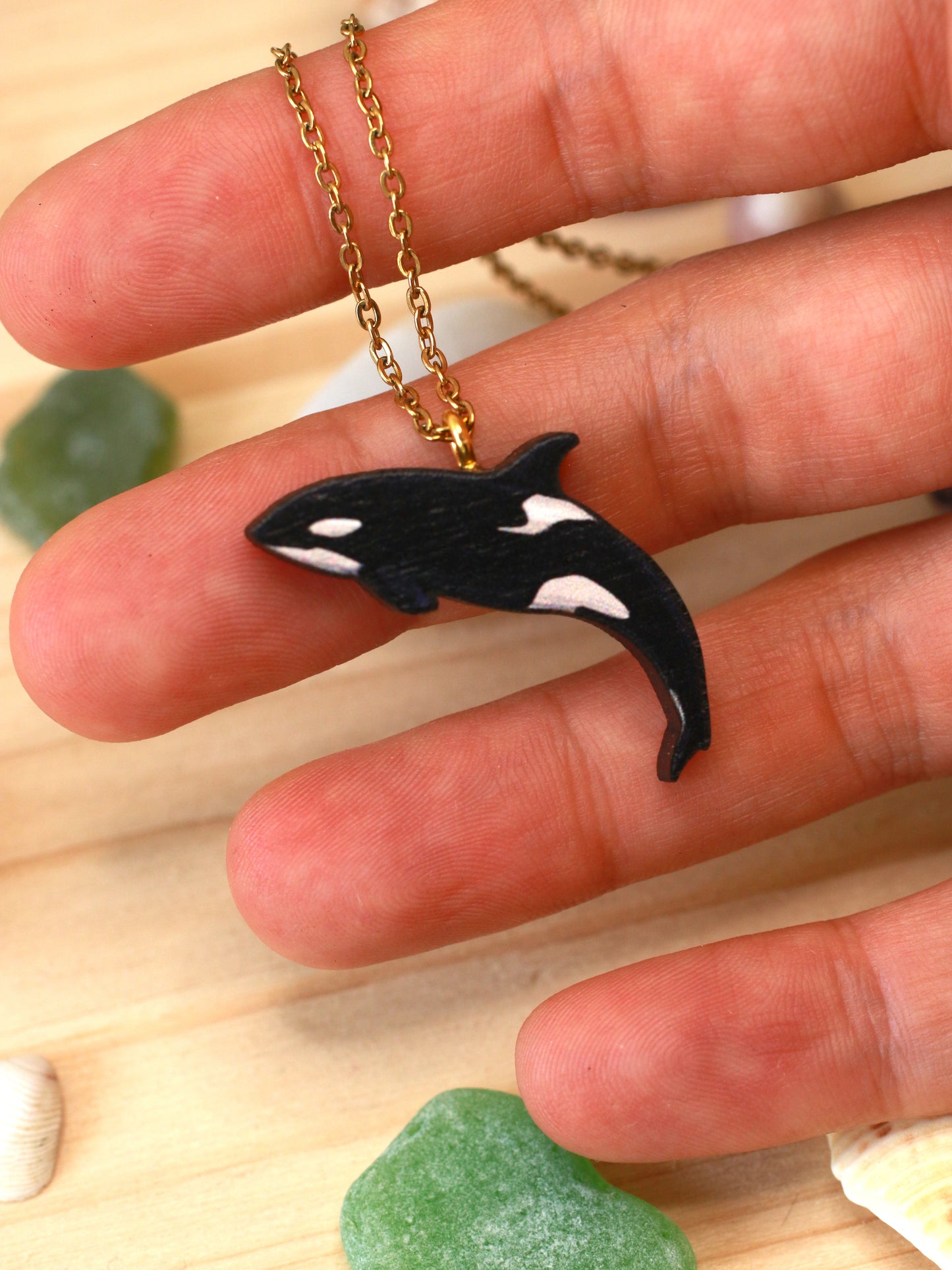 Orca necklace - killer whale pendant