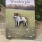 Jack russell terrier pin - wooden dog brooch