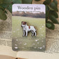 Jack russell terrier pin - wooden dog brooch