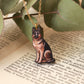 German shepherd necklace - wooden dog pendant