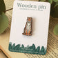 Tiger pin - wooden tiger brooch