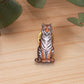 Tiger pin - wooden tiger brooch