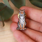 Tiger pin - wooden tiger brooch