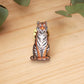 Tiger pin - wooden tiger brooch