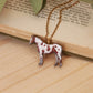 Pinto horse necklace - paint horse pendant