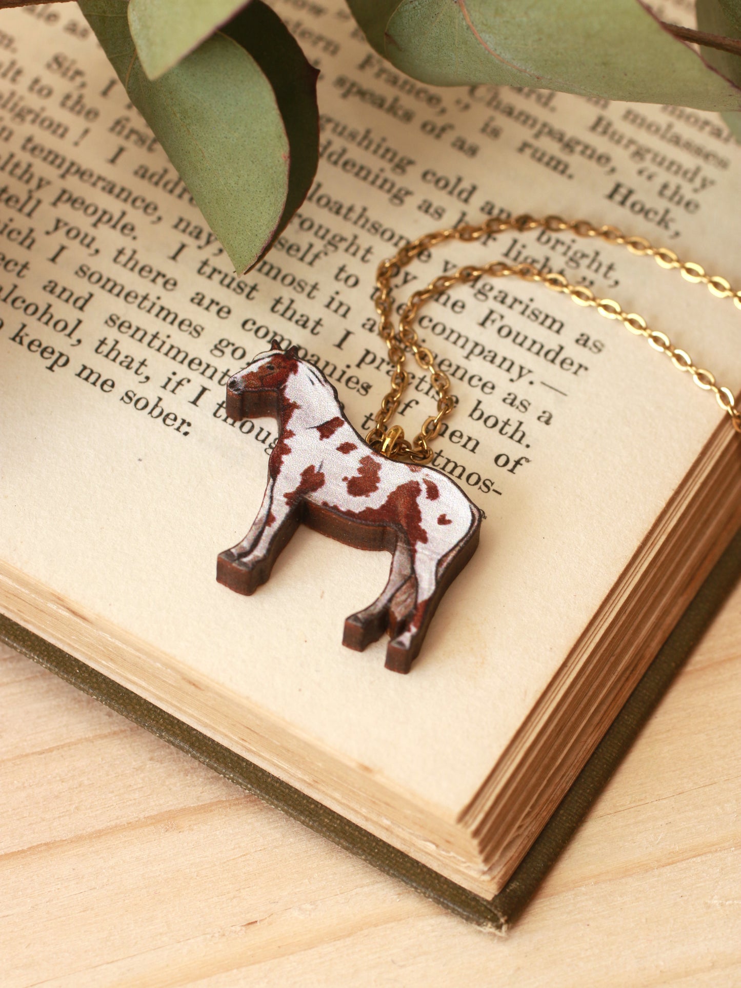 Pinto horse necklace - paint horse pendant