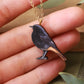 Black redstart necklace - wooden bird pendant