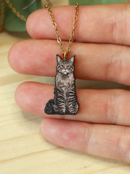 Maine coon cat necklace