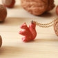 Ceramic squirrel necklace - 22k gold details