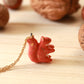 Ceramic squirrel necklace - 22k gold details