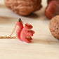 Ceramic squirrel necklace - 22k gold details