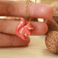 Ceramic squirrel necklace - 22k gold details