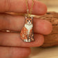 Orange tabby cat necklace