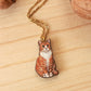 Orange tabby cat necklace