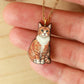 Orange tabby cat necklace