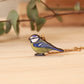 Blue tit necklace - wooden bird pendant