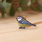 Blue tit necklace - wooden bird pendant