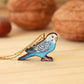 Blue budgie necklace - wooden Parrot pendant