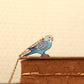 Blue budgie necklace - wooden Parrot pendant