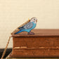 Blue budgie necklace - wooden Parrot pendant