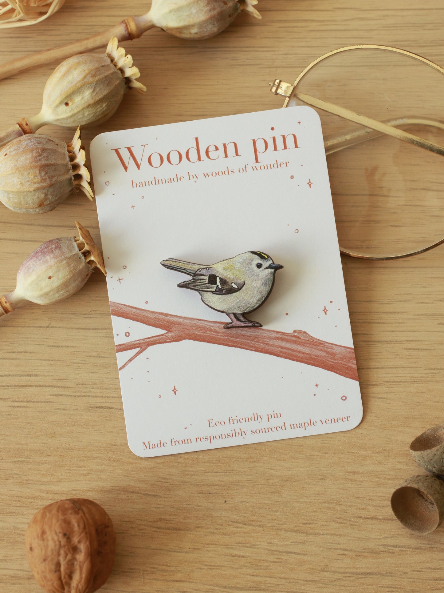 Goldcrest pin