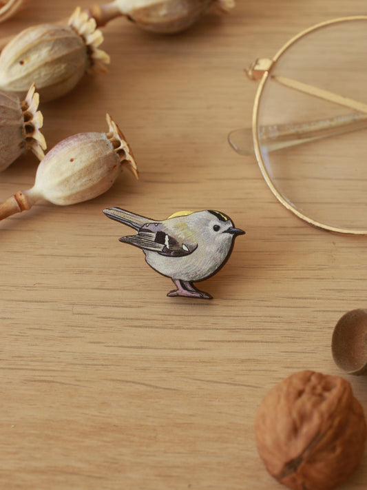 Goldcrest pin