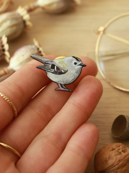 Goldcrest pin