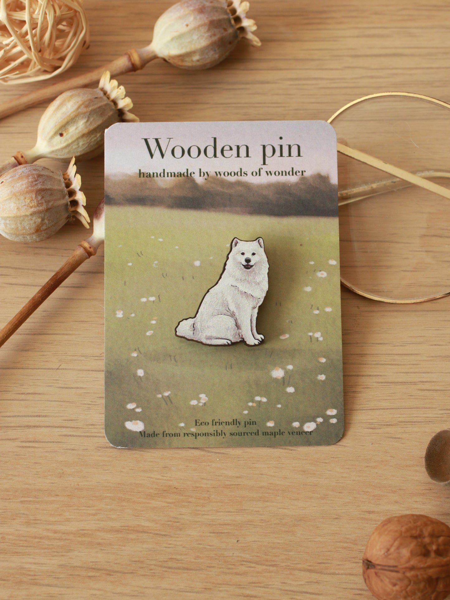 Samoyed dog pin