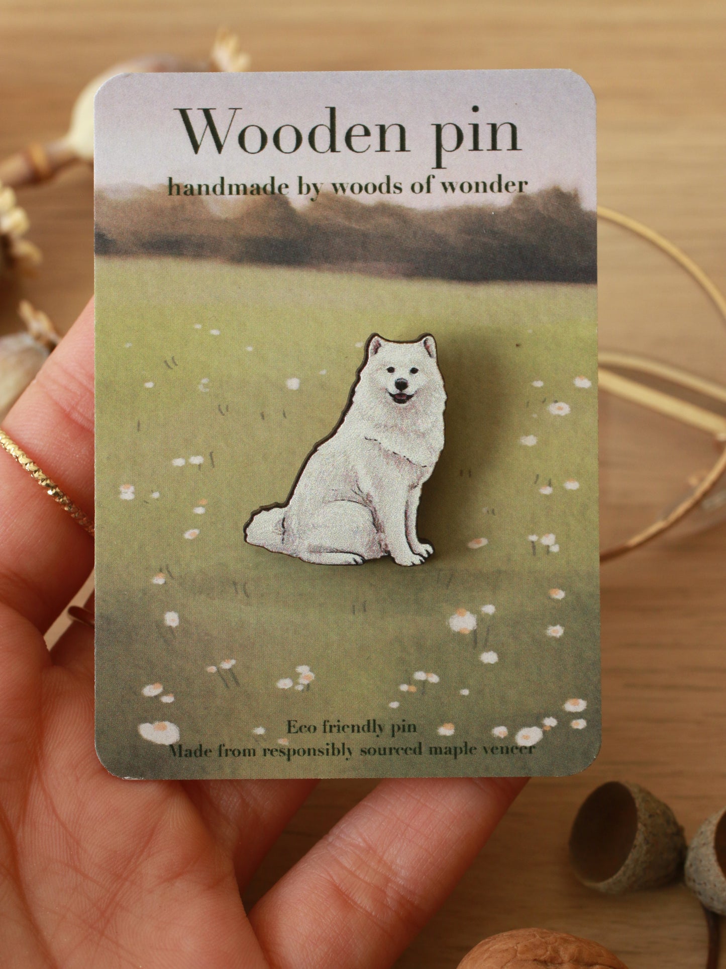 Samoyed dog pin