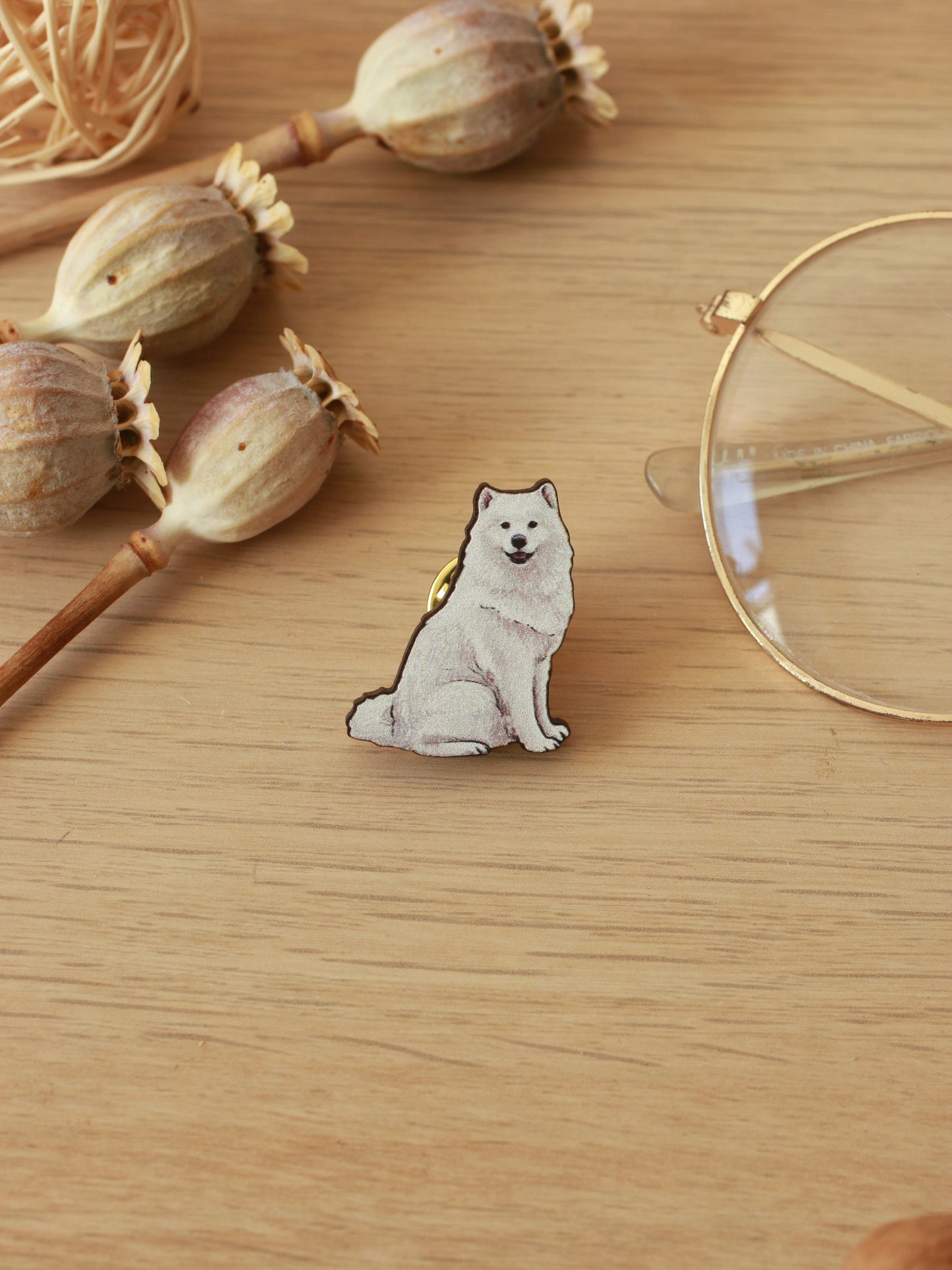 Samoyed dog pin