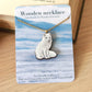 Arctic fox necklace - white fox cub pendant