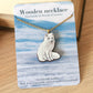 Arctic fox necklace - white fox cub pendant