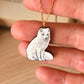 Arctic fox necklace - white fox cub pendant