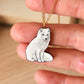 Arctic fox necklace - white fox cub pendant