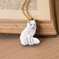 Arctic fox necklace - white fox cub pendant