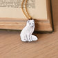 Arctic fox necklace - white fox cub pendant