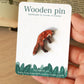 Jumping fox wooden pin