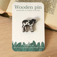 Cow pin - Wooden baby cow brooch