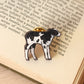 Cow pin - Wooden baby cow brooch