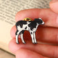 Cow pin - Wooden baby cow brooch