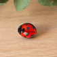 Ladybug pin - wooden ladybird brooch