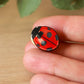 Ladybug pin - wooden ladybird brooch